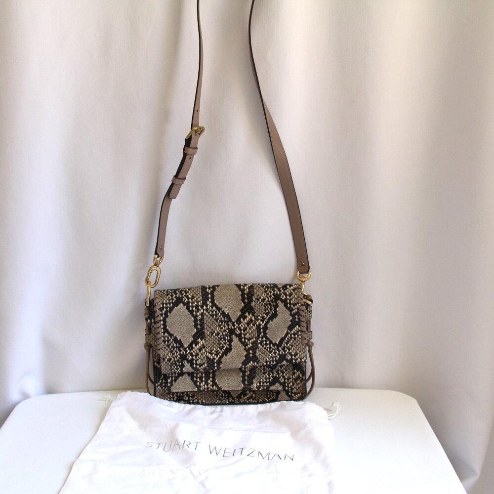RARE Stuart Weitzman Snake Print Leather Bag